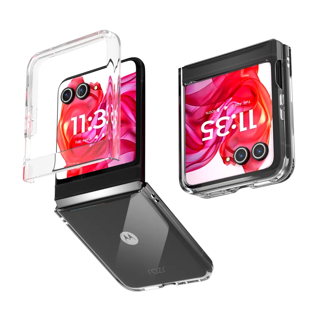 For Motorola Moto Razr 50 Fold Clear Case Anti-Drop Hard PC Phone Cover