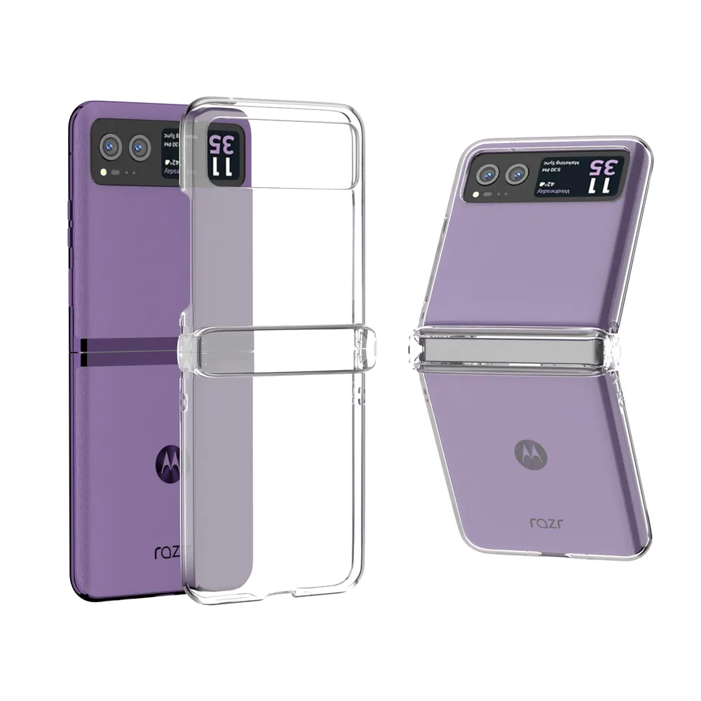For Motorola Moto Razr 40 Lens Circle Design Anti-wear Hard PC Folding Phone Case Cover with Hinge 