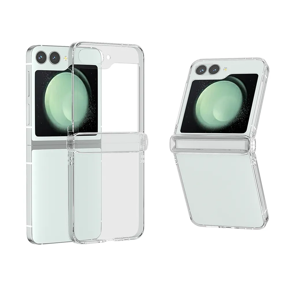 For Samsung Galaxy Z Flip 6 Lens Circle Design Anti-wear Hard PC Folding Phone Case Cover with Hinge 