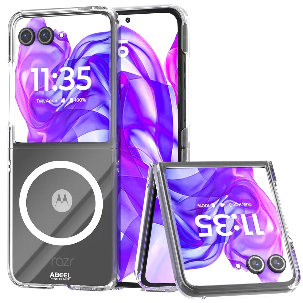 ABEEL MagSafe For Motorola Moto Razr 50 Ultra Clear Case Anti-Drop Hard PC Phone Cover