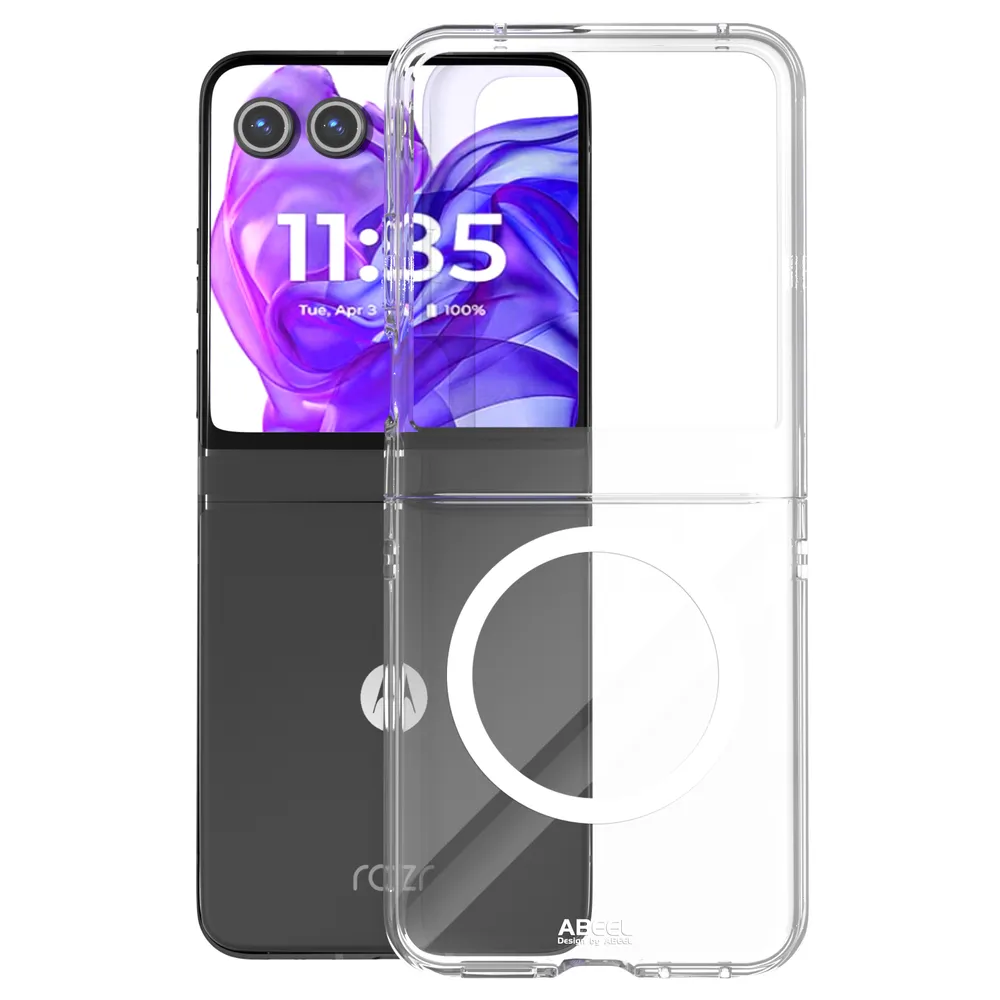 ABEEL MagSafe For Motorola Moto Razr 50 Clear Case Anti-Drop Hard PC Phone Cover