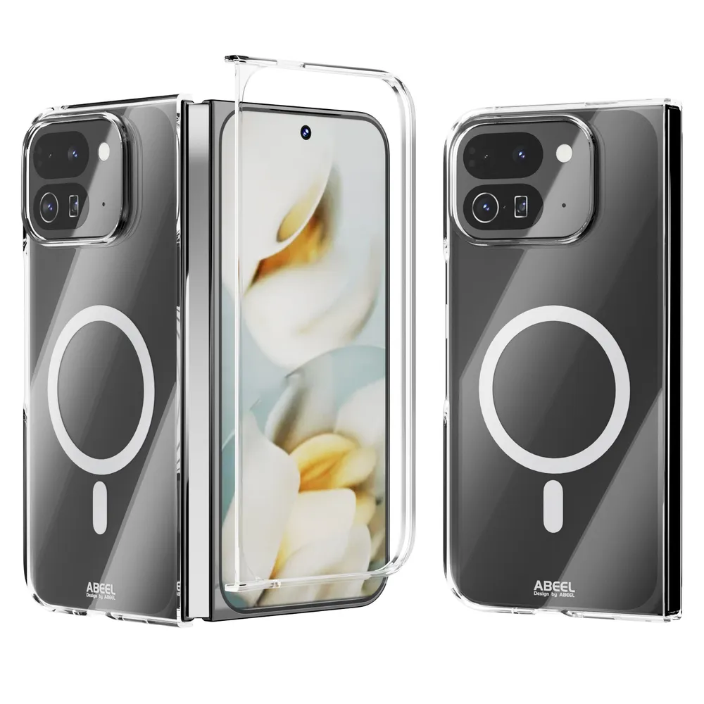 ABEEL MagSafe For Google Pixel 9 Pro Fold Clear Case Anti-Drop Hard PC Phone Cover