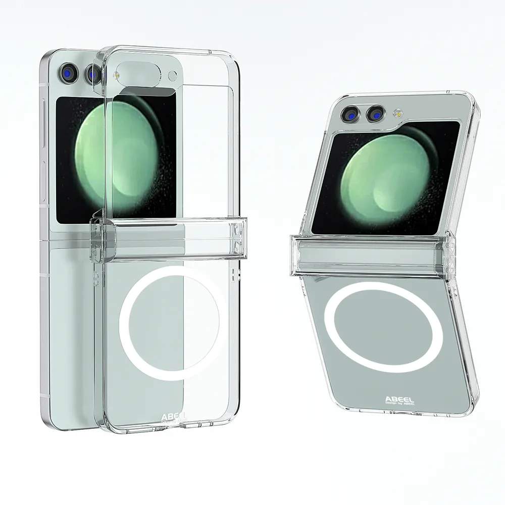 ABEEL MagSafe For Samsung Galaxy Z Flip 5 Clear Case Anti-Drop Hard PC Phone Cover