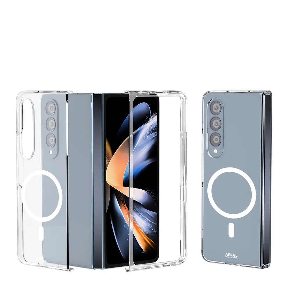 ABEEL MagSafe For Samsung Galaxy Z Fold 4 Clear Case Anti-Drop Hard PC Phone Cover
