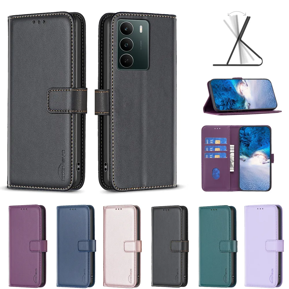 BINFEN COLOR BF17 For Realme C71 4G PU Leather Wallet Case Magnetic Folio Flip Stand Phone Cover