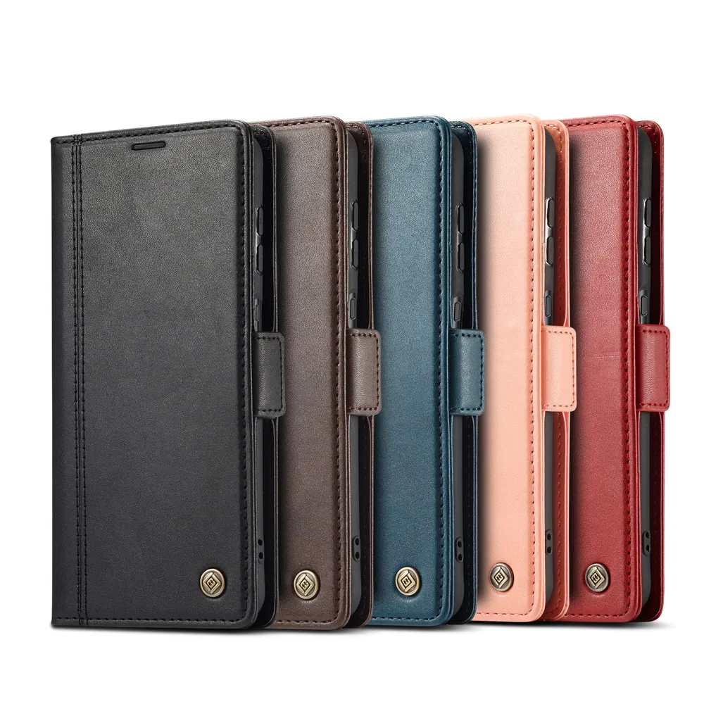 LC.IMEEKE For Samsung Galaxy S25 Solid Color Scratch-resistant Wallet Type PU Leather+TPU Case with Card Slots