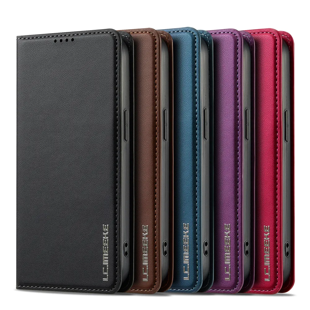 LC.IMEEKE L1 Series for iPhone 12 Mini Case PU Leather Wallet Stand Protective Phone Cover 