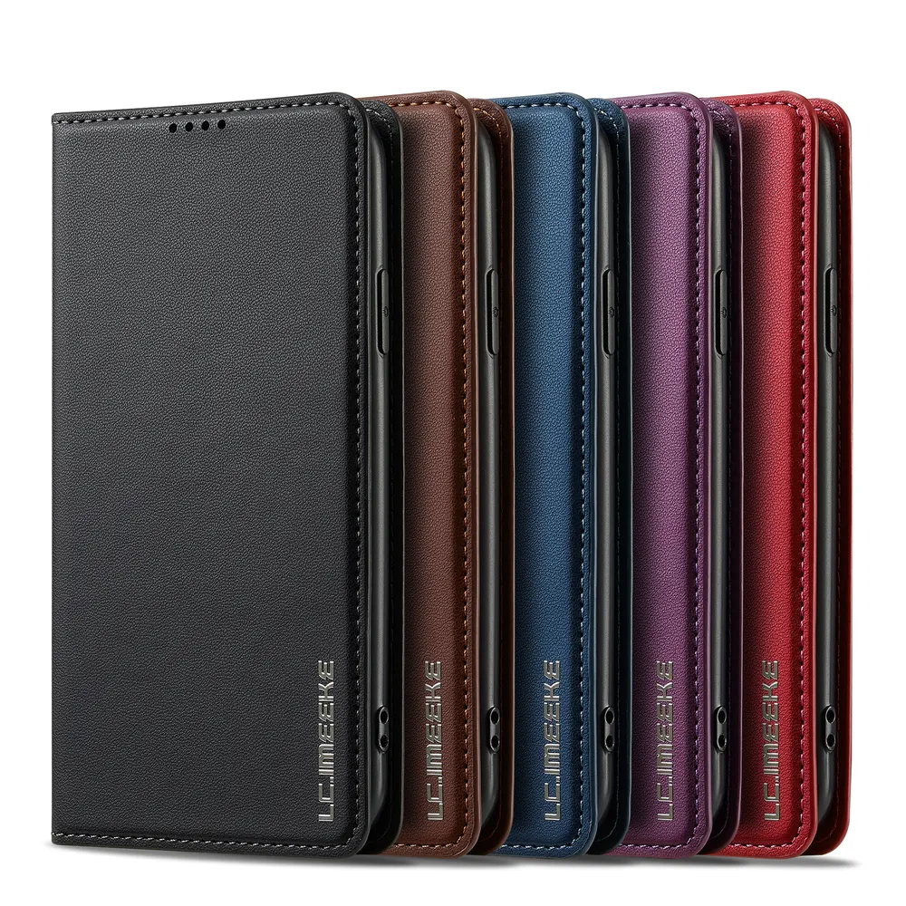 LC.IMEEKE L1 Series for iPhone XS Max Case PU Leather Wallet Stand Protective Phone Cover 