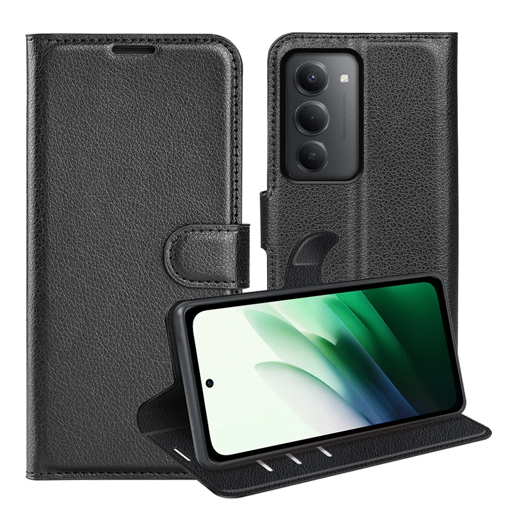 For Xiaomi Redmi 15 (171mm) Pattern Single Folded Edge Folio Flip Leather Wallet Phone Case
