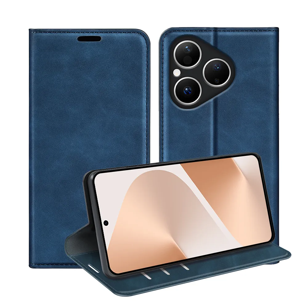 For Huawei Pura 80 Skin Feel Magnetic Attraction Flip Leather Wallet Case with Card Slot and Stand