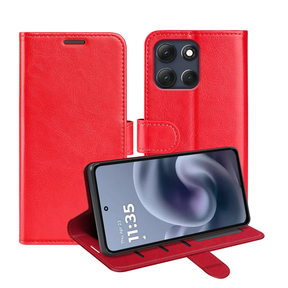 For Motorola Moto G86 Power R64 Pattern Single Folded Edge Folio Flip Leather Wallet Phone Case