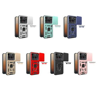 For Nothing Phone 3 Ring Holder Kickstand Camera Slide Cover Design PC + TPU Phone Back Cover Case