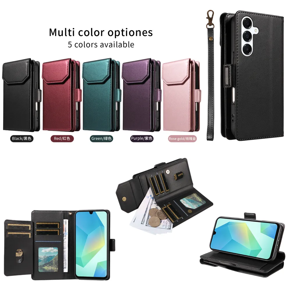 Fashion Multi Card Wallet Wrise Strap Phone Case For Samsung Galaxy A16 5G