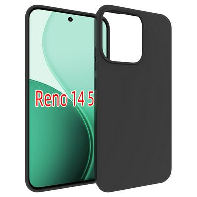 For Oppo Reno 14 Black Matte Shockproof Durable Soft TPU Back Cover Phone Case 