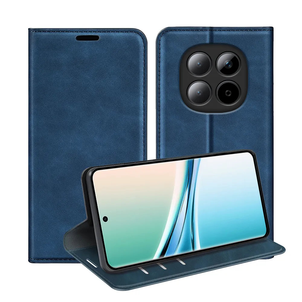 For Xiaomi Redmi Note 15 5G Skin Feel Magnetic Attraction Flip Leather Wallet Case with Card Slot and Stand