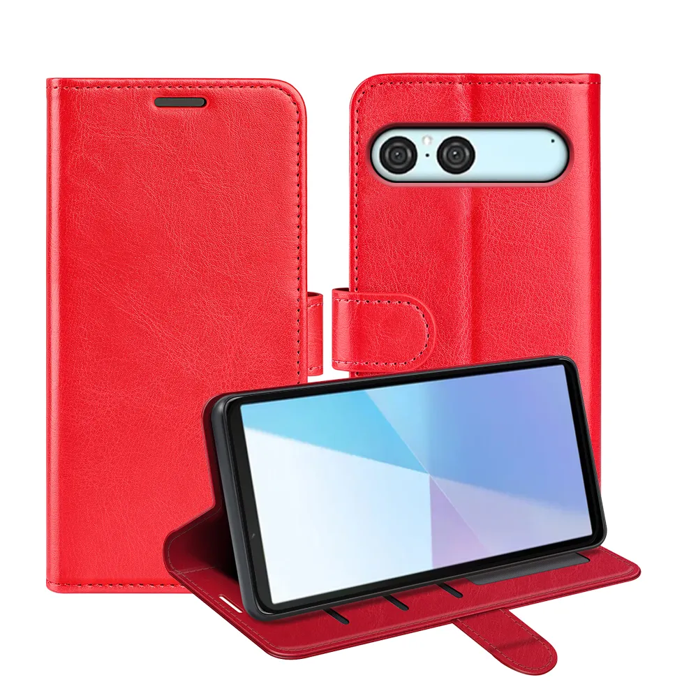 For Sony Xperia 10 VII 5G R64 Pattern Single Folded Edge Folio Flip Leather Wallet Phone Case