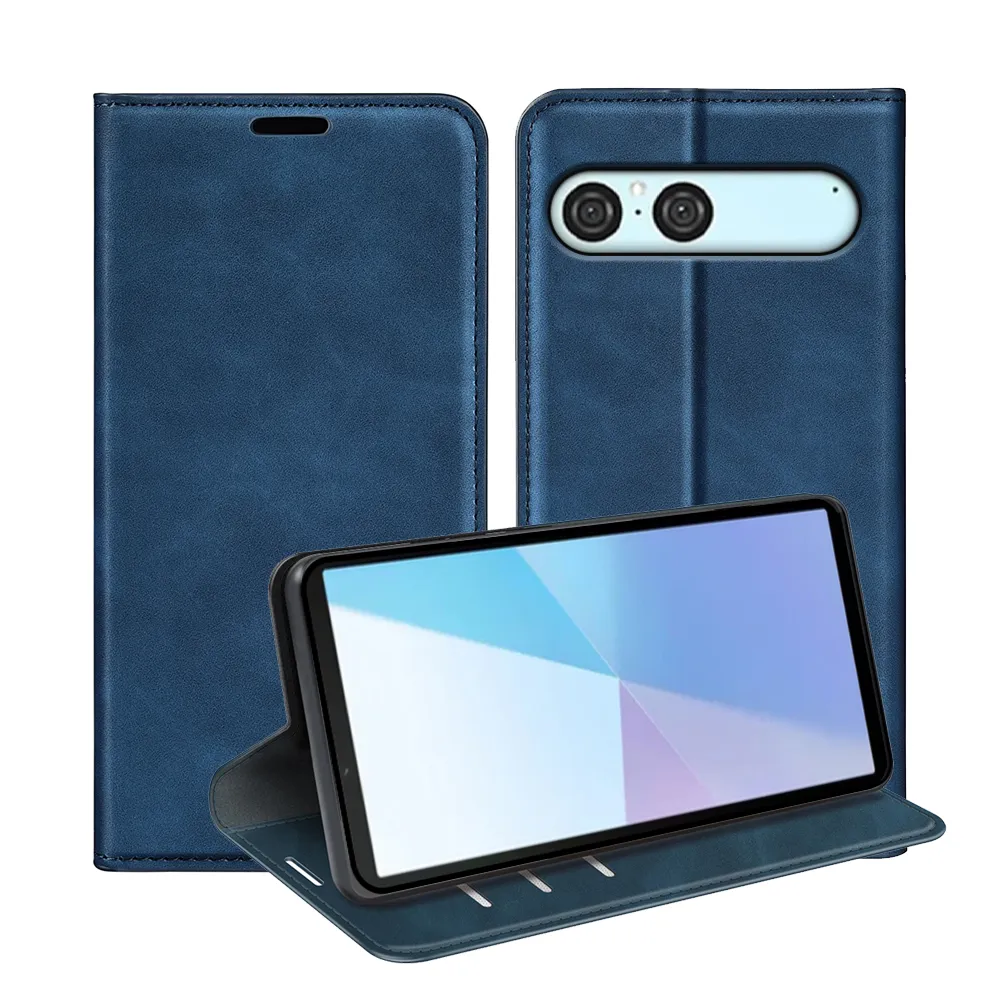 For Sony Xperia 10 VII Skin Feel Magnetic Attraction Flip Leather Wallet Case with Card Slot and Stand