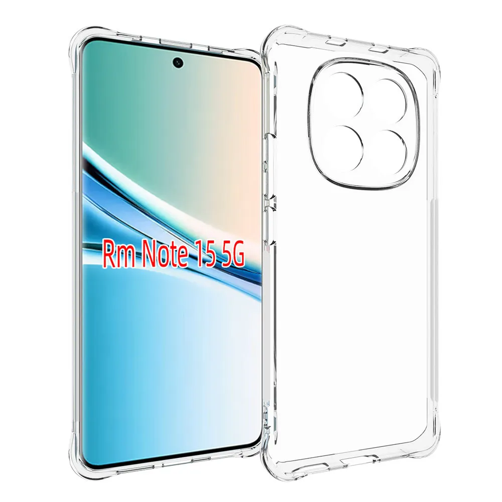 Xiaomi Redmi Note 15 5G Anti-Fingerprint Non-Slip Waterproof Four Corners Shockproof Transparent Soft TPU Back Cover Protective Case