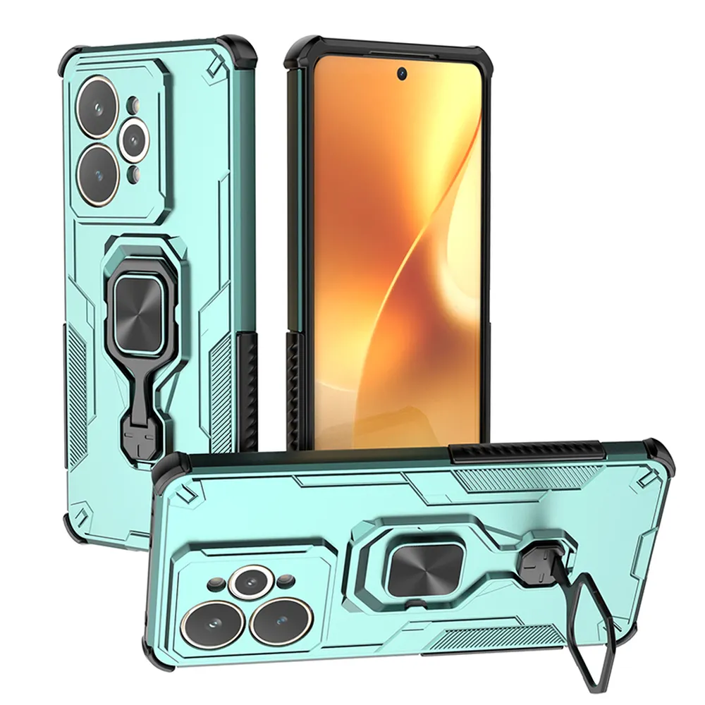 For Oppo Realme 15 5G Case Rotatable Ring Kickstand PC + TPU Shockproof Phone Cover