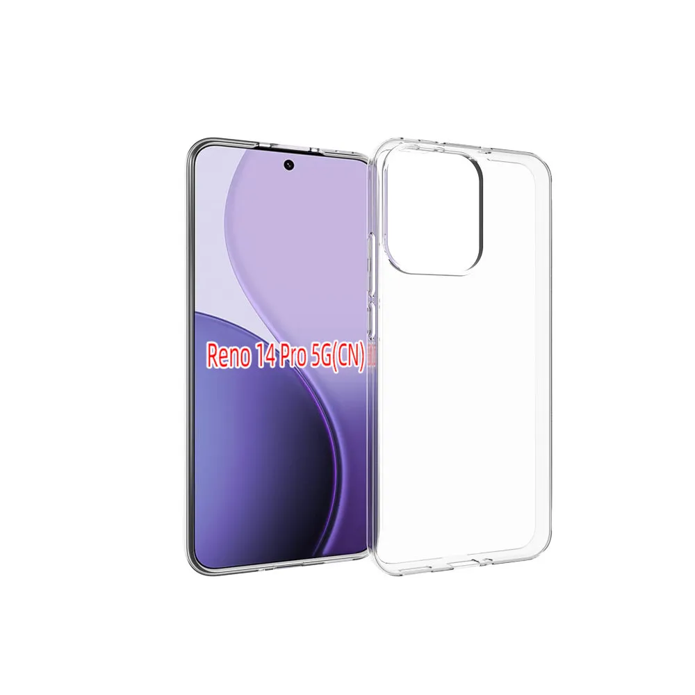 For Oppo Reno 14 Pro 5G Transparent Shockproof Scratch Resistant Soft TPU Back Cover Case