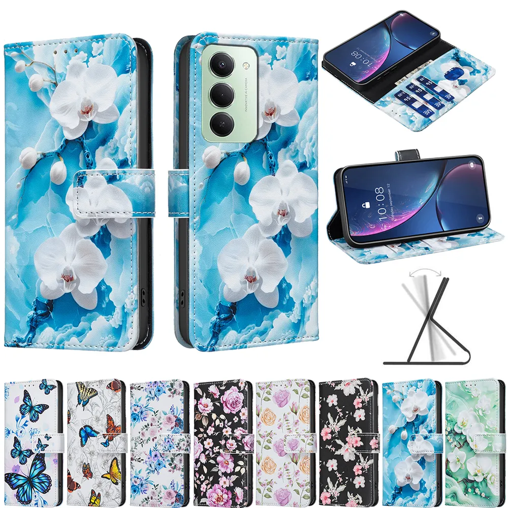 For Xiaomi 15 （169.5MM）Color Painted Side Flip Scratch Resistant PU Leather Wallet Phone Case