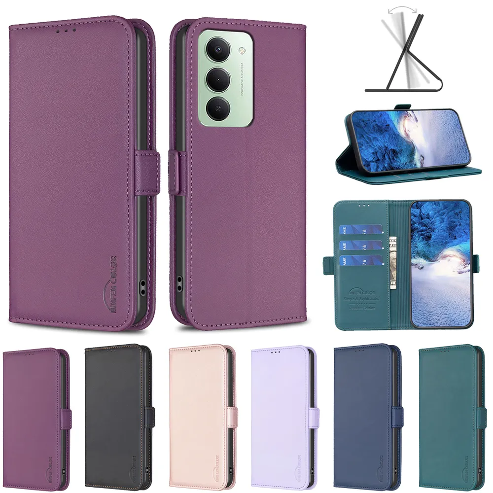 BINFEN COLOR BF31 For Xiaomi 15 （169.5MM） Case PU Leather+TPU Magnetic Stand Wallet Phone Cover