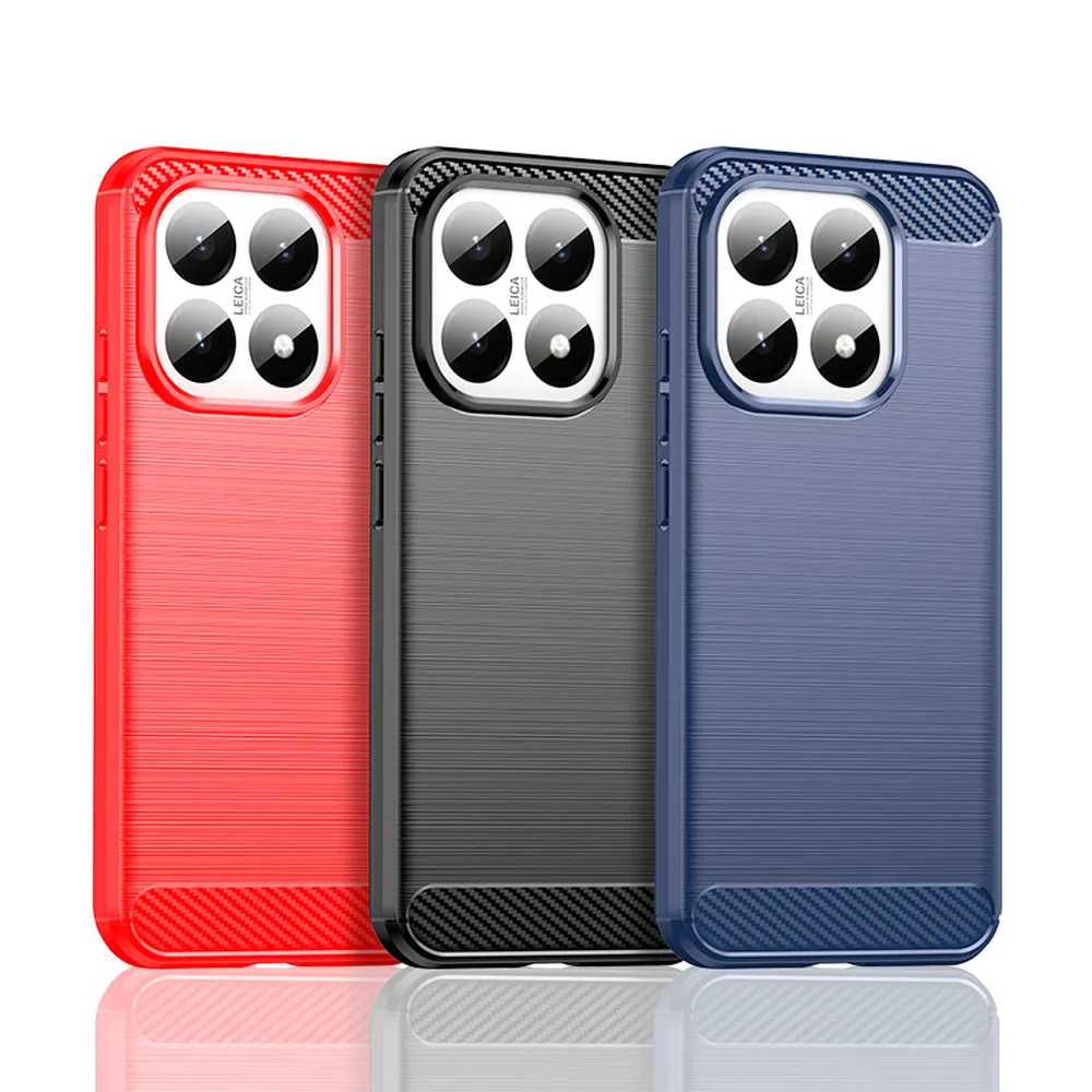 For Xiaomi 15T Carbon Fiber Drawing Series Scratch Resistant Shock Absorption Soft TPU Back Cover Case