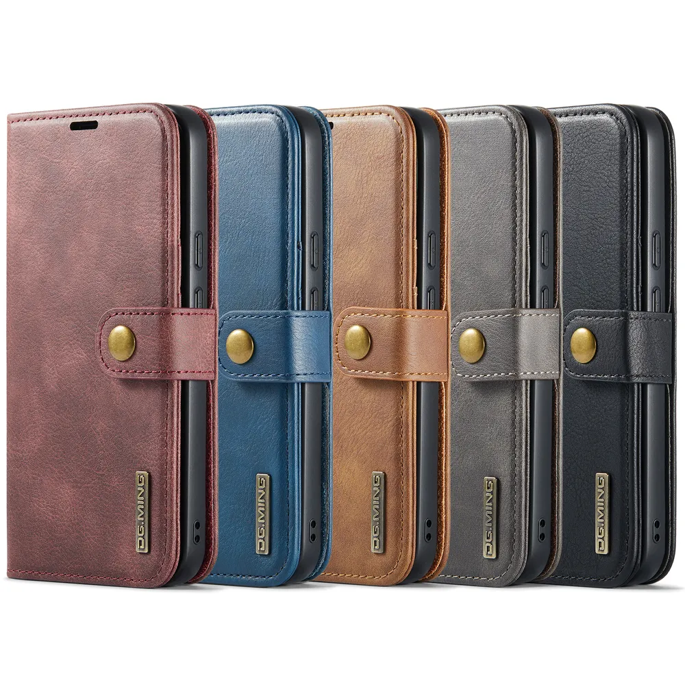 DG.MING Wallet Split Leather Cover Detachable 2-in-1 PC Back Case for Google Pixel 10 / 10 Pro