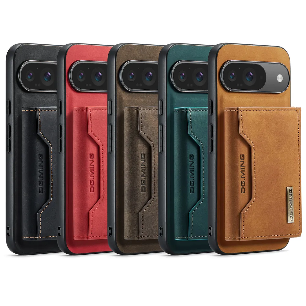 DG.MING M2 Series Detachable 2-in-1 Wallet Kickstand Design Leather Coated Hybrid Case for Google Pixel 10 / 10 Pro