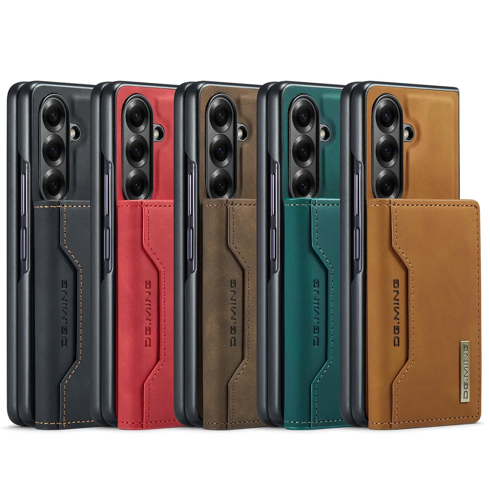 DG.MING M2 Series Detachable 2-in-1 Wallet Kickstand Design Leather Coated Hybrid Case for Samsung Galaxy Z Fold 7