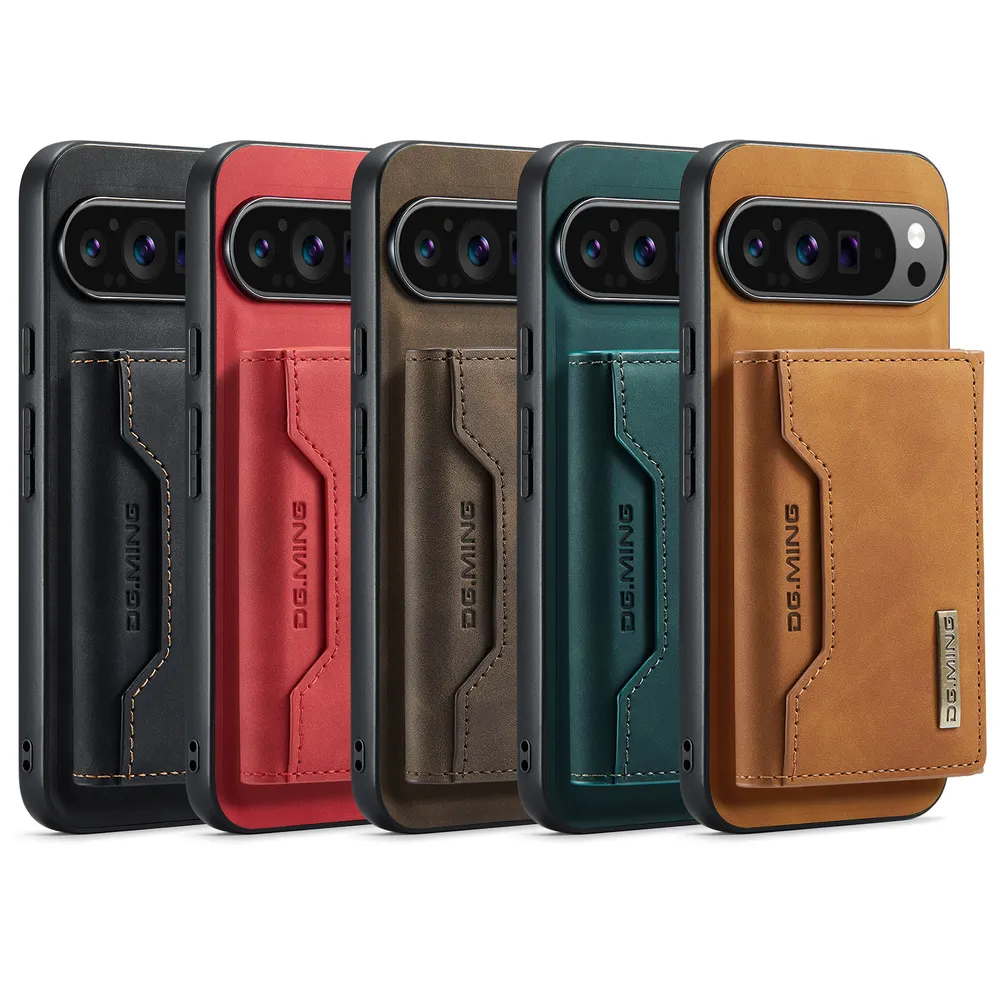 DG.MING M2 Series Detachable 2-in-1 Wallet Kickstand Design Leather Coated Hybrid Case for Google Pixel 10 Pro XL