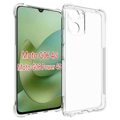 Motorola G06/G06 Power Anti-Fingerprint Non-Slip Waterproof Four Corners Shockproof Transparent Soft TPU Back Cover Protective CaseG06 Power