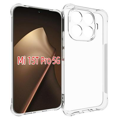 Xiaomi 15T Pro Anti-Fingerprint Non-Slip Waterproof Four Corners Shockproof Transparent Soft TPU Back Cover Protective Case