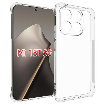 Xiaomi 15T Anti-Fingerprint Non-Slip Waterproof Four Corners Shockproof Transparent Soft TPU Back Cover Protective Case