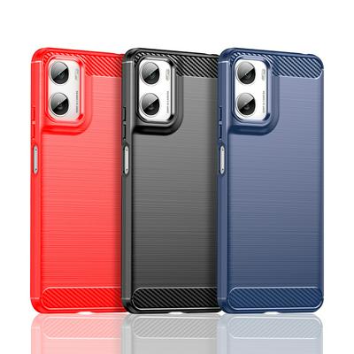 For Motorola G06 Power Carbon Fiber Drawing Series Scratch Resistant Shock Absorption Soft TPU Back Cover Case