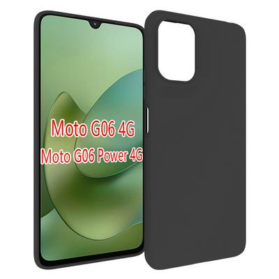 For Motorola G06/G06 Power 4G Black Matte Shockproof Durable Soft TPU Back Cover Phone Case 