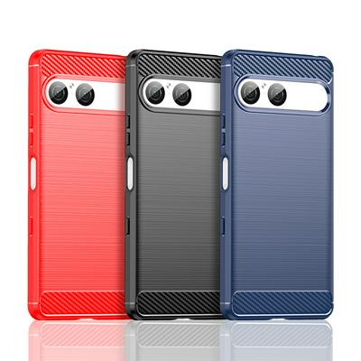 For Sony Xperia 10 VII Carbon Fiber Drawing Series Scratch Resistant Shock Absorption Soft TPU Back Cover Case