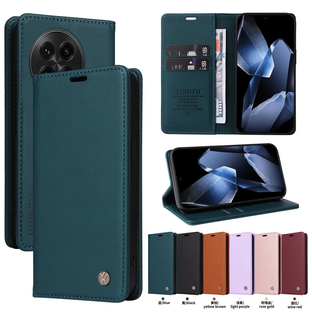 YIKATU YK-001 For Oneplus 13 Phone Wallet Case Anti-fall Phone Shell Magnetic Closure Flip Leather Cover Stand