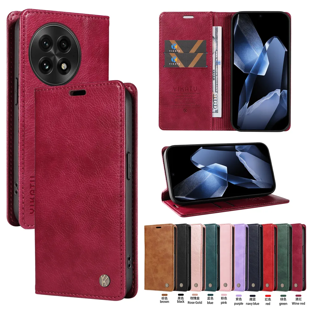 YIKATU YK-006 For Oneplus 13 Leather Wallet Case Magnetic Closing Flip Phone Cover