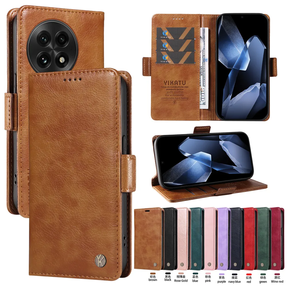 YIKATU YK-007 For Oneplus 13 Leather Phone Cover Magnetic Side Clasps Protective Case