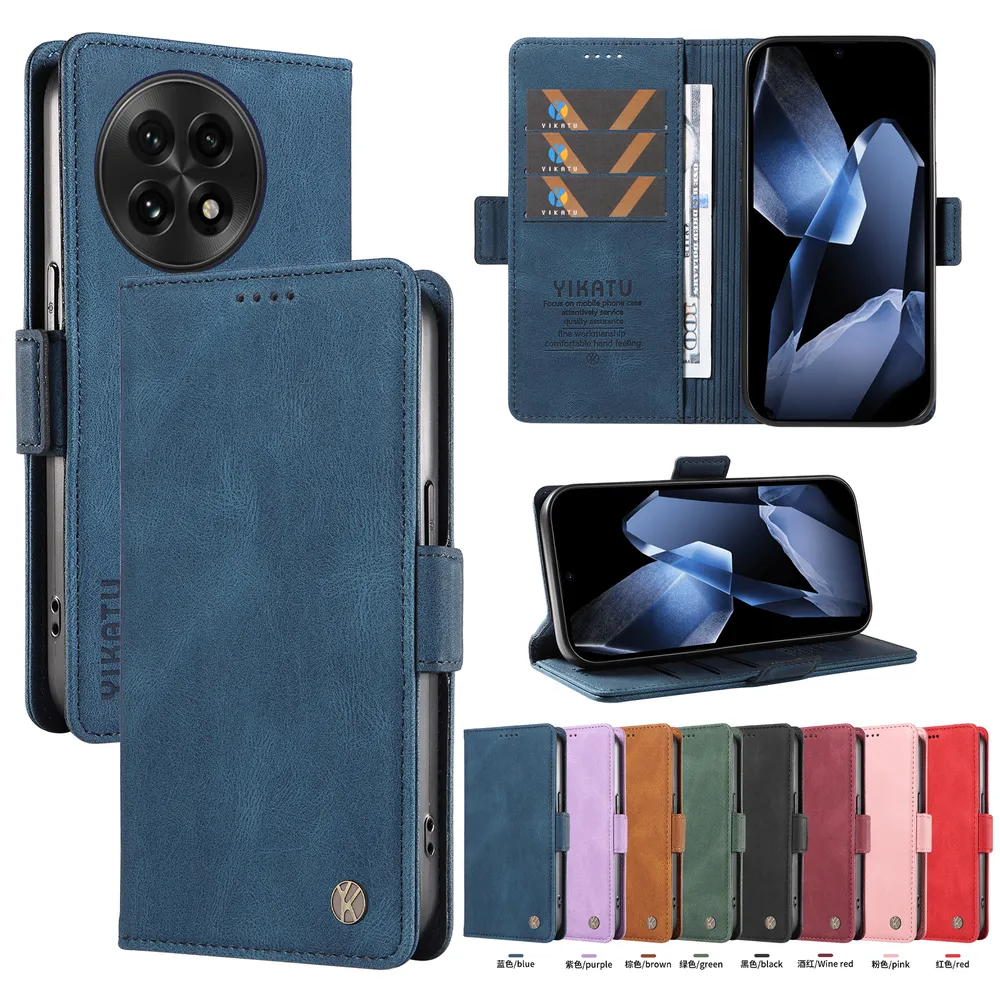 YIKATU YK-005 For Oneplus 13 PU Leather Wallet Case Skin-touch Stand Magnetic Closure Phone Cover