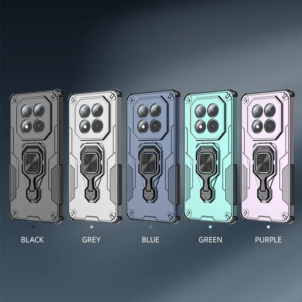 For Xiaomi Redmi Note 15 5G Case Rotatable Ring Kickstand PC + TPU Shockproof Phone Cover