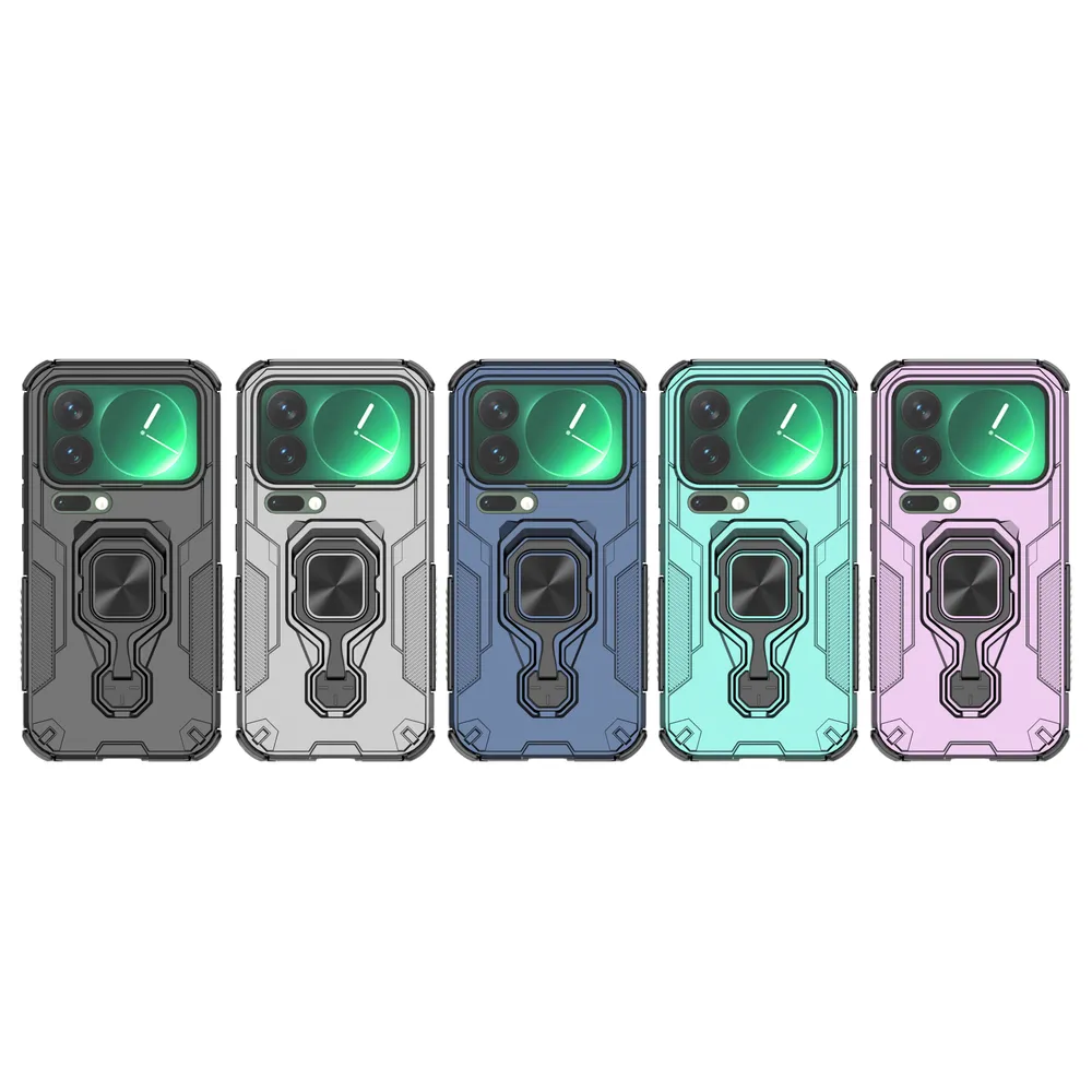 For Xiaomi 17 Pro 5G Case Rotatable Ring Kickstand PC + TPU Shockproof Phone Cover