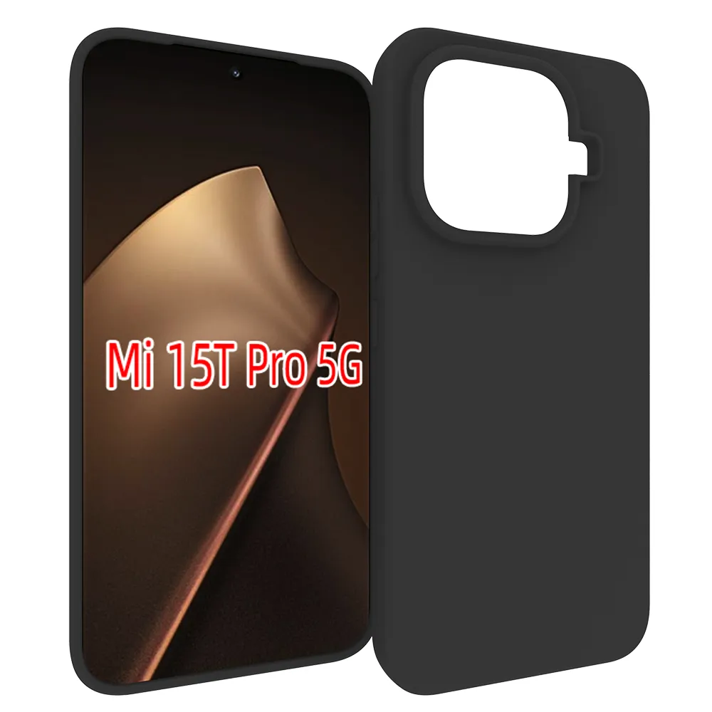 For Xiaomi 15T Pro 5G Black Matte Shockproof Durable Soft TPU Back Cover Phone Case 