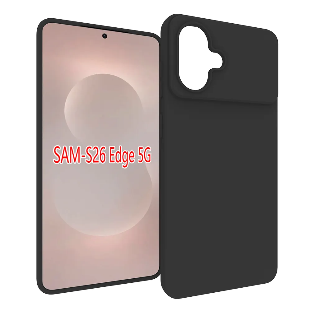 For Samsung Galaxy S26 Edge 5G Black Matte Shockproof Durable Soft TPU Back Cover Phone Case 