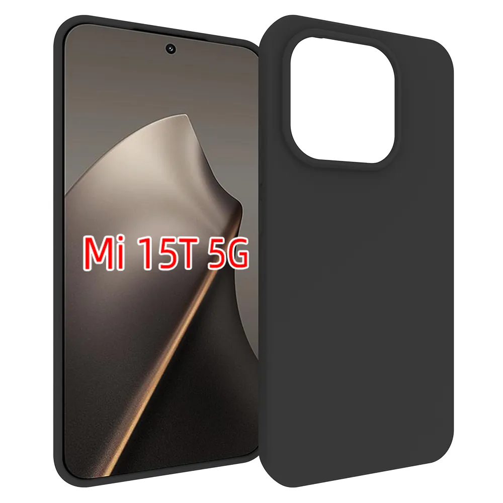 For Xiaomi 15T 5G Black Matte Shockproof Durable Soft TPU Back Cover Phone Case 