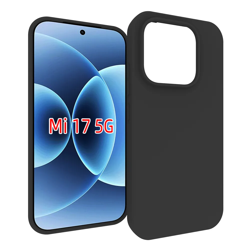 For Xiaomi 17 5G Black Matte Shockproof Durable Soft TPU Back Cover Phone Case 