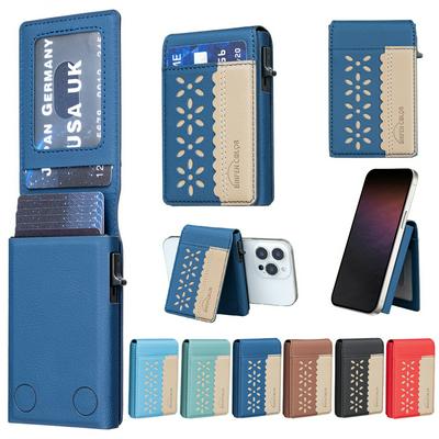 BINFEN COLOR BFK30 Card Holder For Men and Women Unisex PU Leather Magnetic Cardholder Card Bag Wallet RFID Protection Aluminum Metal Box Card Case