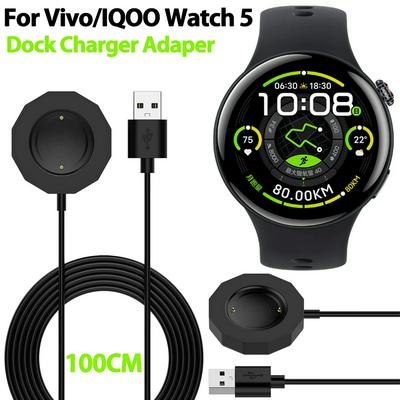 For Vivo Watch 5 IQOO Watch 5 Smart Watch Dock Charger Adapter USB Charging Cable Power Wire (100CM) Smart Watch Charger
