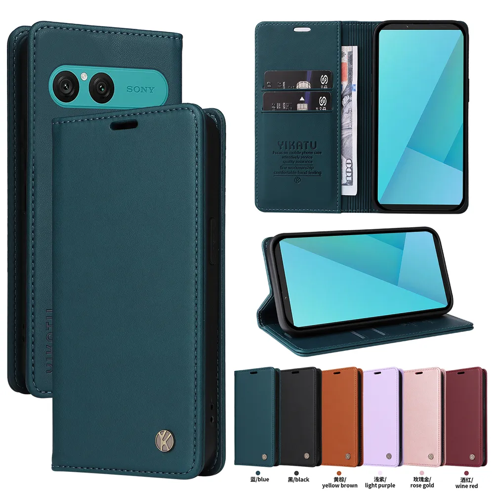 YIKATU YK-001 For Sony Xperia 10 VII Phone Wallet Case Anti-fall Phone Shell Magnetic Closure Flip Leather Cover Stand